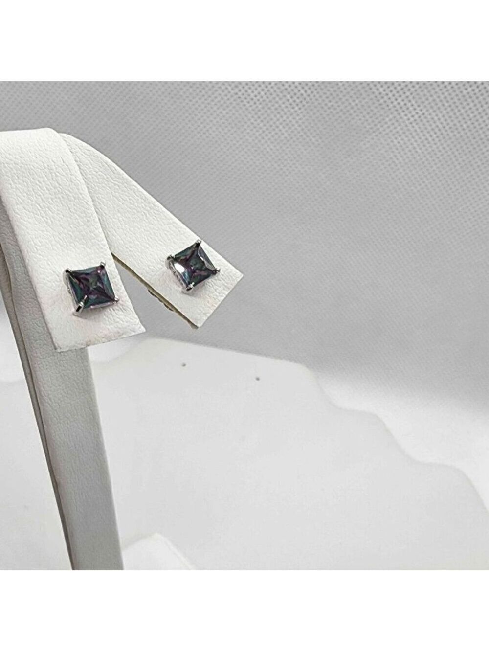 Brand New 925 Sterling Silver Multicolor Gemstone Stud Earrings for Women